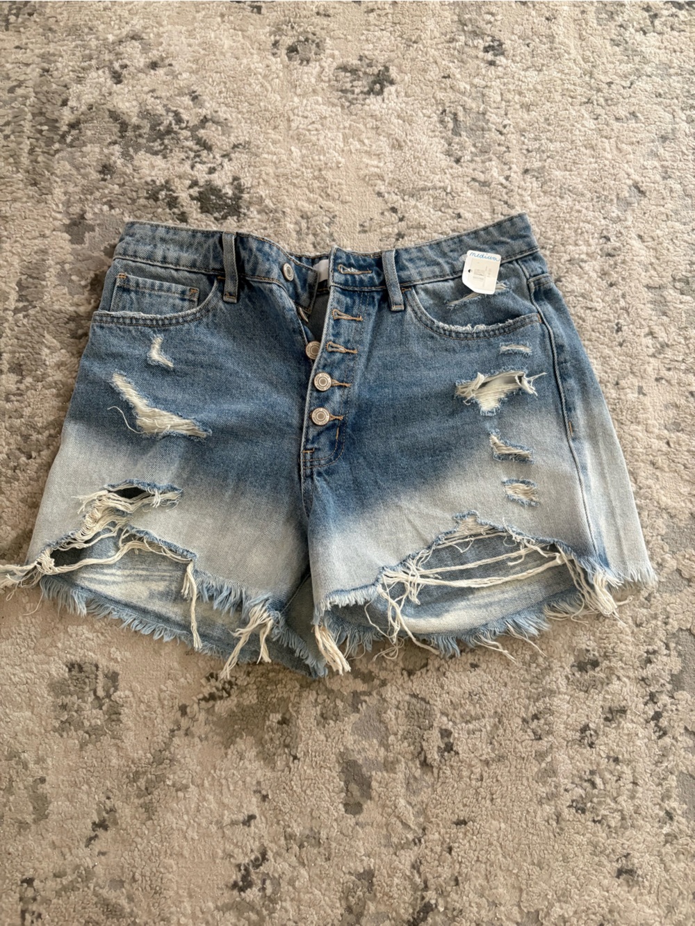 VERVET women's Blue Distressed Denim Women's Shorts
